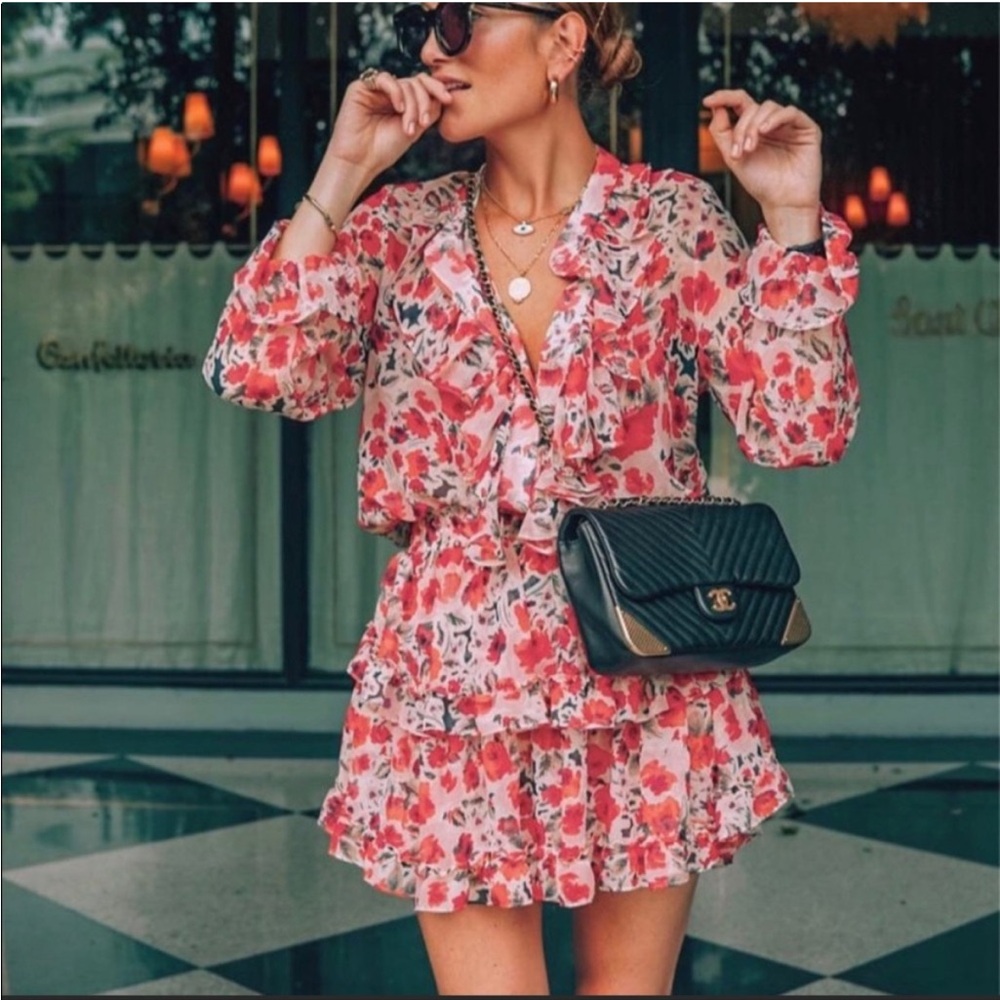 MISA Los Angeles Floral Ruffle SET - Size Small